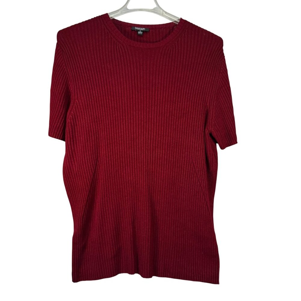 Emanuel Ungaro Woman Ribbed Knit Top 1X Rayon & Spandex Made In USA